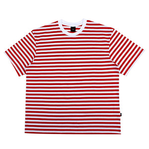 [EINEN] 아이넨 Peerless Fake Stripe 1/2 T-Shirts White&amp;Red