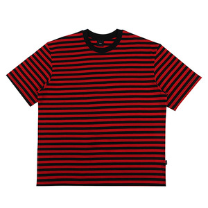 [EINEN] 아이넨 Peerless Fake Stripe 1/2 T-Shirts Black&amp;Red
