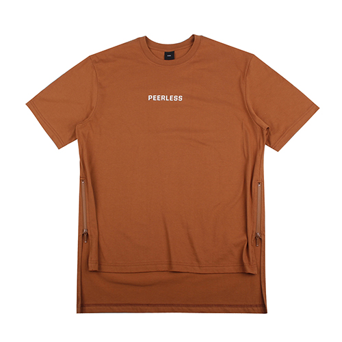 [EINEN] 아이넨 Peerless Doubleside Zipper 1/2 T-Shirts Brown