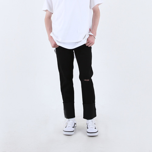 [BYL]바이엘 5INCH ROLLUP JEANS BLACK