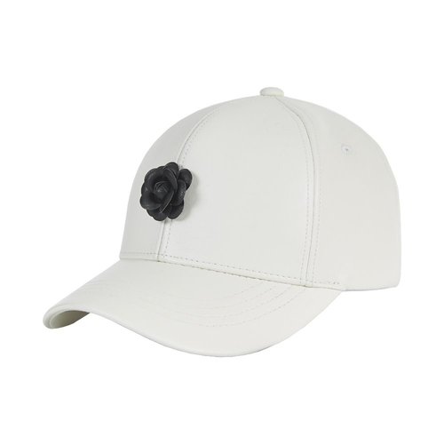 [VARZAR]바잘 Camellia leather ballcap white/black