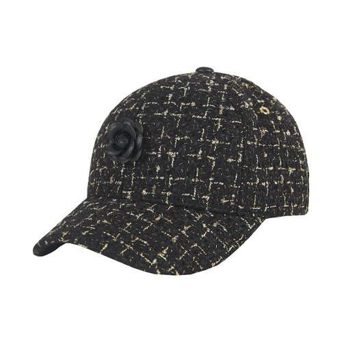 [VARZAR]바잘 Camellia tweed ballcap black/gold