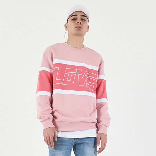 [BYL]러브 라인 스웨트셔츠 핑크